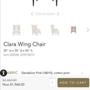 Wing Ethan Allen Chair custom print from magazine.